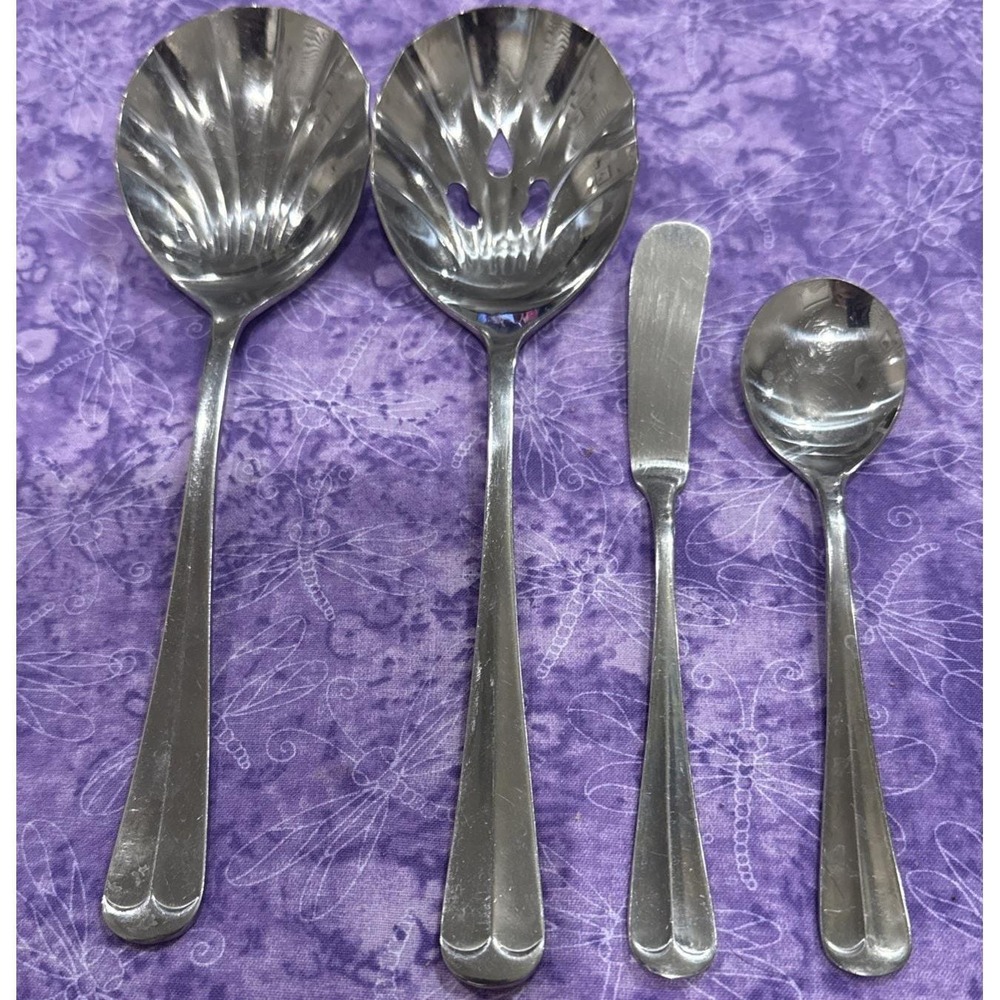 Towle Supreme Stockbridge Hostess Serving Spoon Sugar Stainless Korea Set Of 4‎